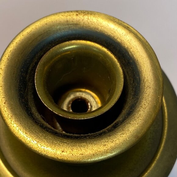 Vintage Wood Brass Set of 2 Candle Holders Homco Gold Tone 9.5"x4" MCM Retro - Picture 7 of 16